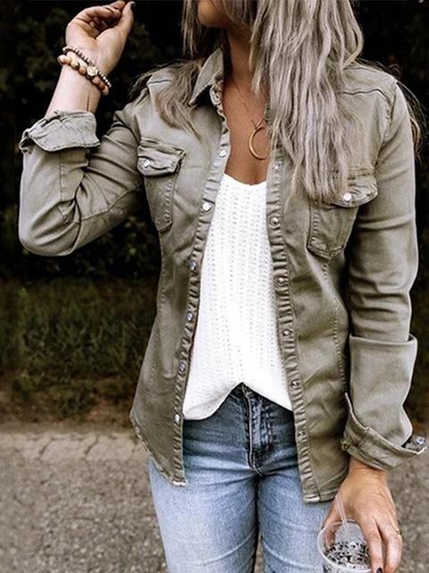 Stilla | Elegant Lang Bluse Med Knapper