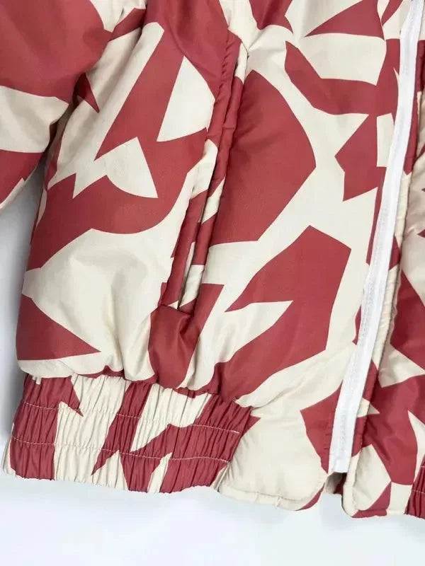 Stilla | Trendy Løs Vinter Trykt Steppjakke