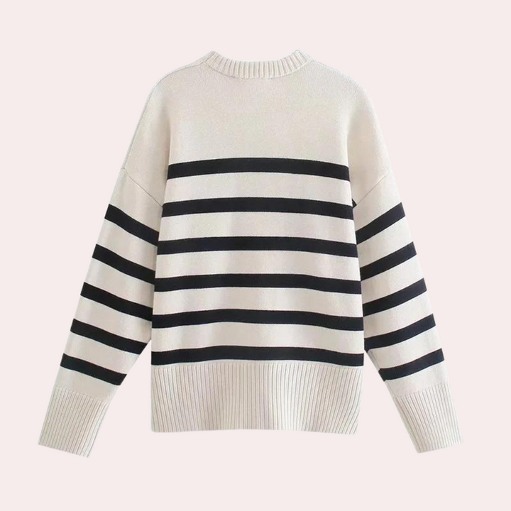 Stilla | Trendy Oversized Stribet Damepullover