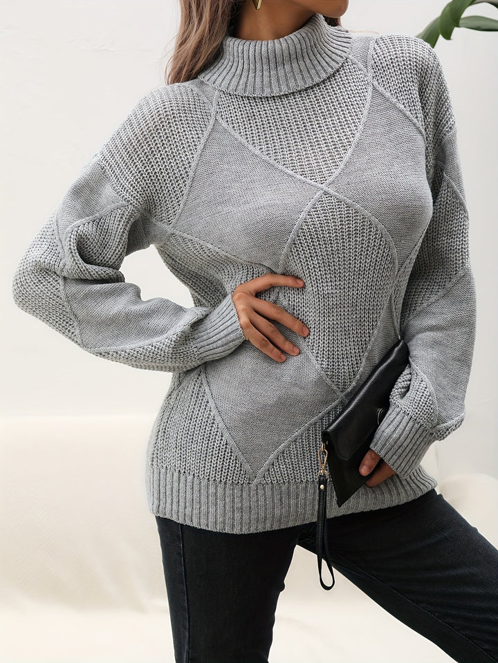 Stilla | Trendy Ensfarvet Rullekrave sweater