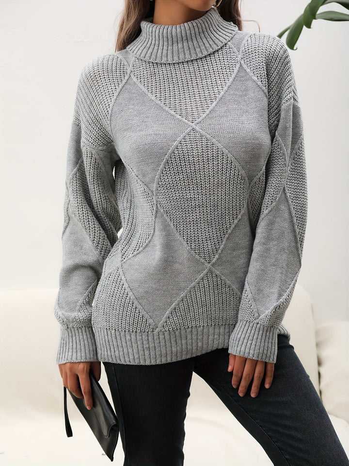 Stilla | Trendy Ensfarvet Rullekrave sweater