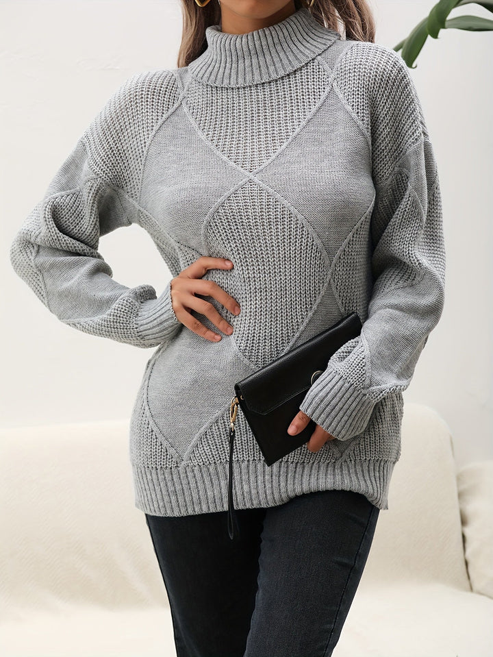 Stilla | Trendy Ensfarvet Rullekrave sweater