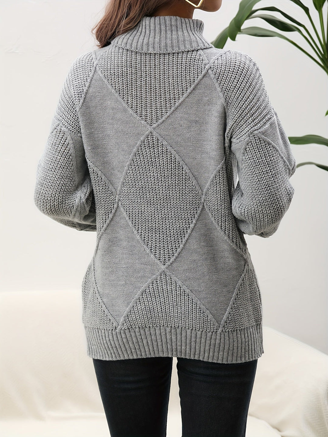 Stilla | Trendy Ensfarvet Rullekrave sweater