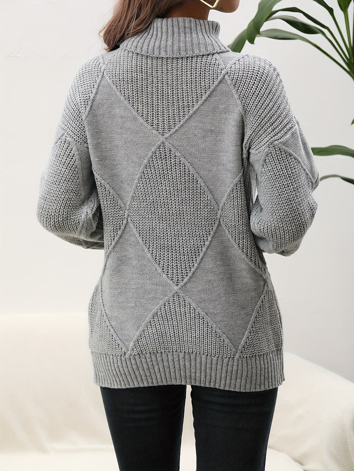 Stilla | Trendy Ensfarvet Rullekrave sweater
