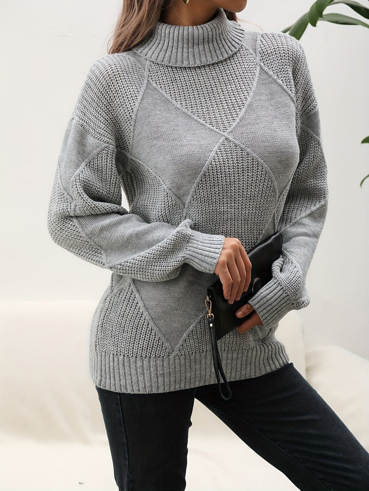 Stilla | Trendy Ensfarvet Rullekrave sweater