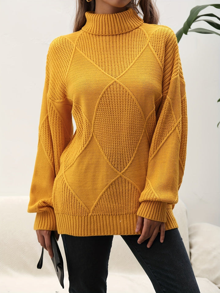 Stilla | Trendy Ensfarvet Rullekrave sweater