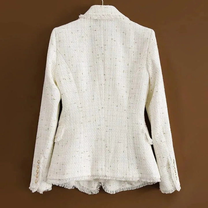 Stilla | Tweed Blazer Dame - Ensfarvet - Løs pasform