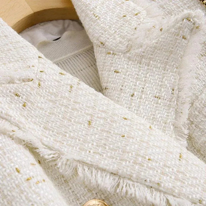 Stilla | Tweed Blazer Dame - Ensfarvet - Løs pasform