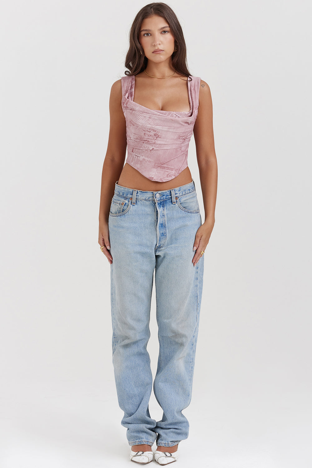 Stilla | Pink Printet Korset