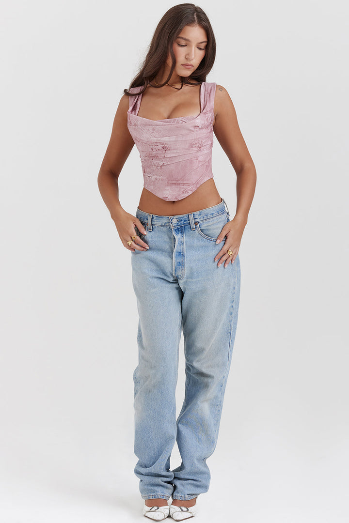 Stilla | Pink Printet Korset