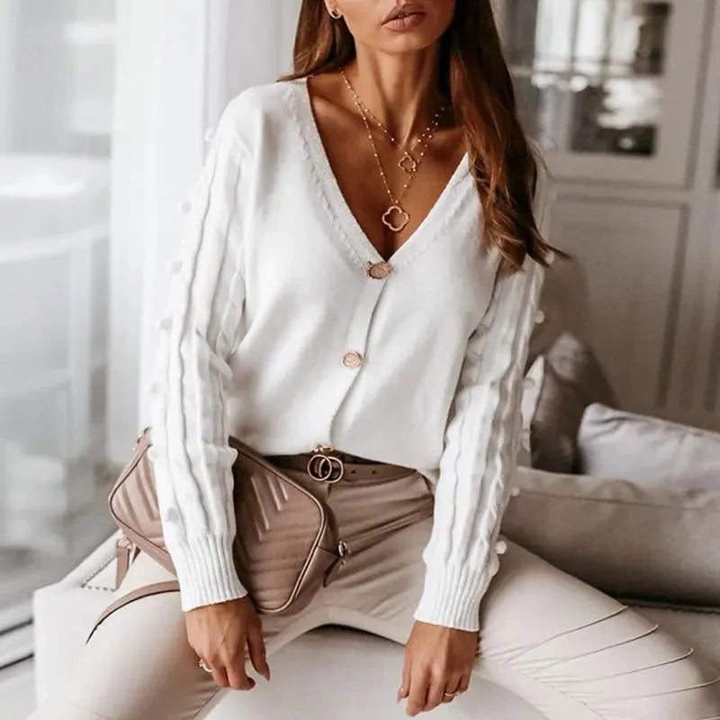 Stilla | Udsnit Strikjakke Pullover Top til kvinder