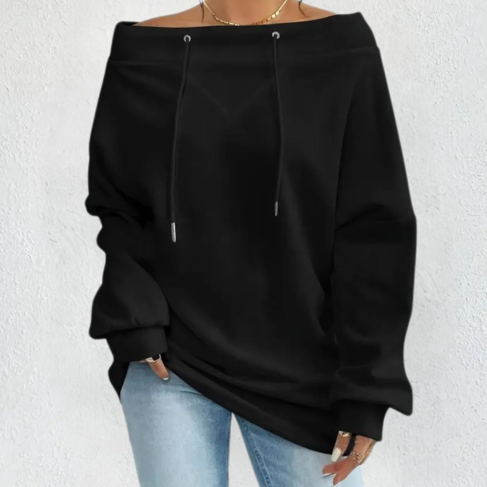 Stilla | Klassisk Skulderløs Sweatshirt Til Damer
