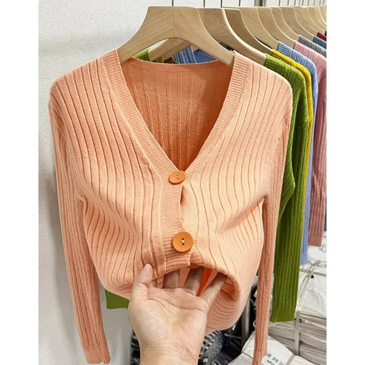 Stilla | Læderpullover til kvinder i rosa, orange og blå til den