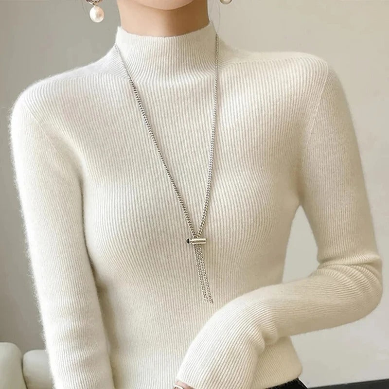 Stilla | Dame sweater med rullekrave Negasi