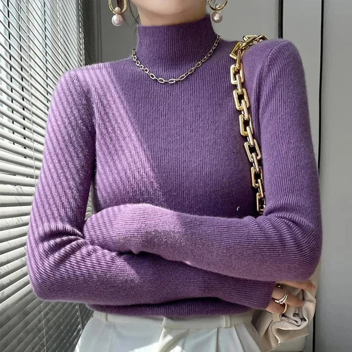 Stilla | Dame sweater med rullekrave Negasi