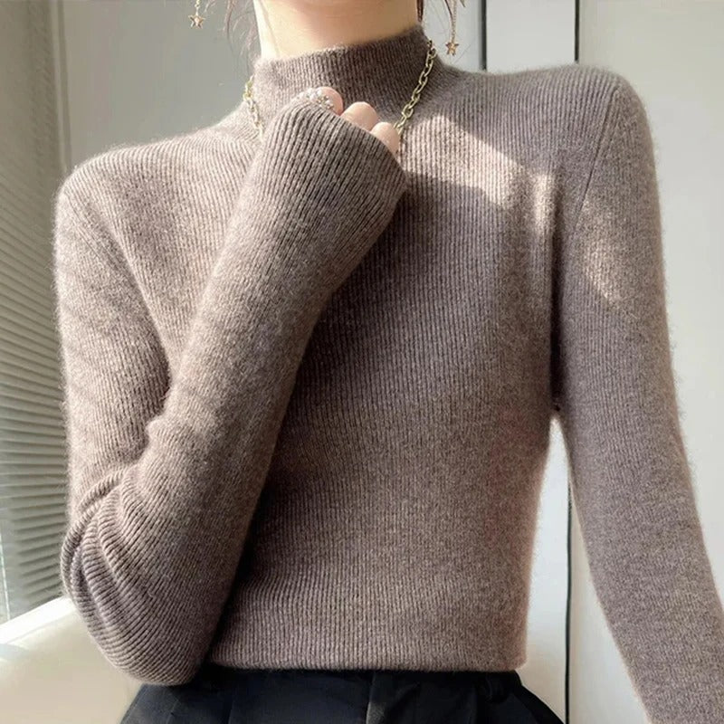 Stilla | Dame sweater med rullekrave Negasi