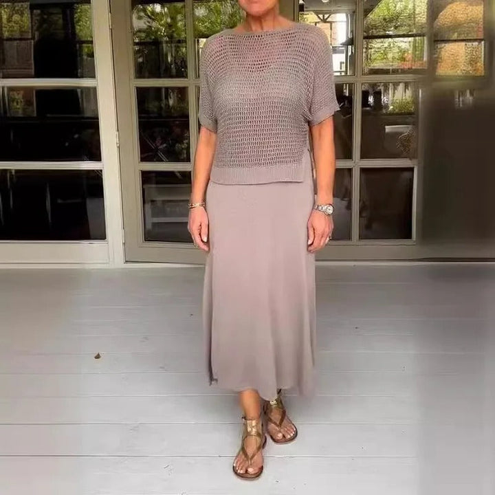 Stilla | Elegant To-delt Kjole Gennemsigtig Bluse