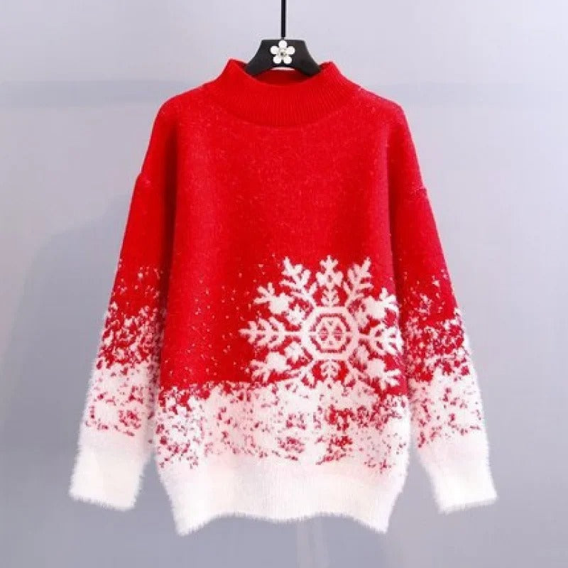 Stilla | Blød Pullover Med Snefnugtryk