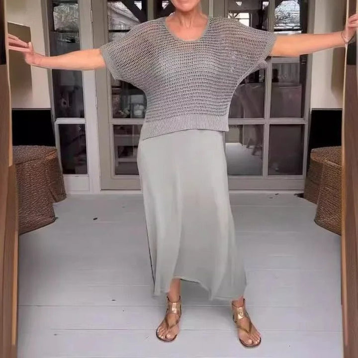 Stilla | Elegant To-delt Kjole Gennemsigtig Bluse