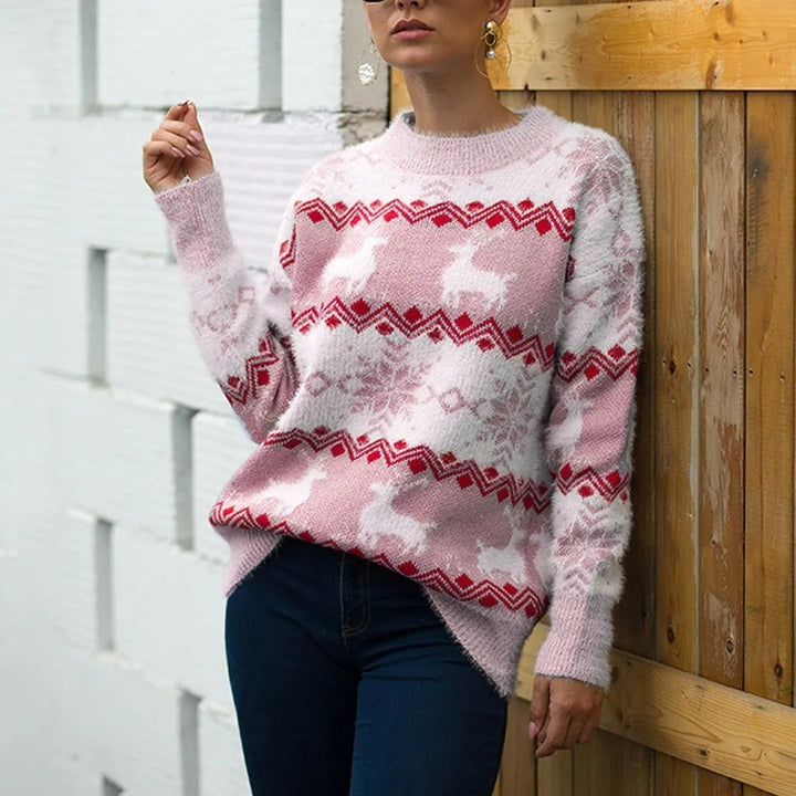 Stilla | Retro Look Norsk mønster Pullover til damer