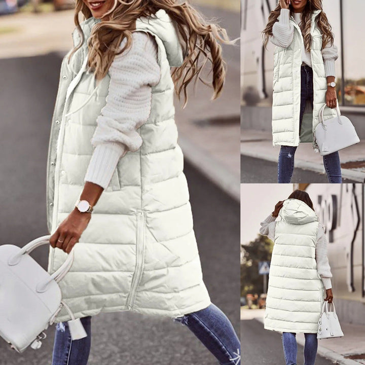 Stilla | Lang Quilted Jakke Med Hætte