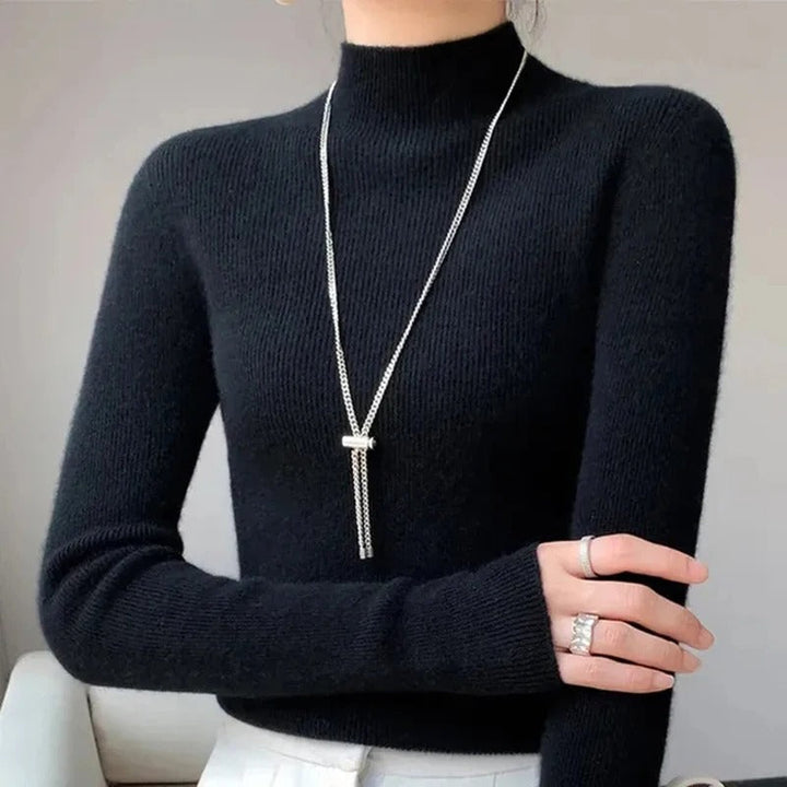 Stilla | Dame sweater med rullekrave Negasi