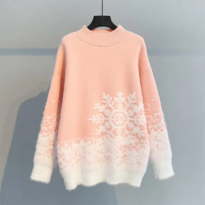 Stilla | Blød Pullover Med Snefnugtryk
