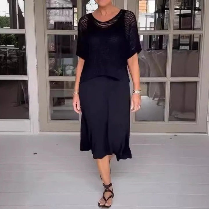 Stilla | Elegant To-delt Kjole Gennemsigtig Bluse
