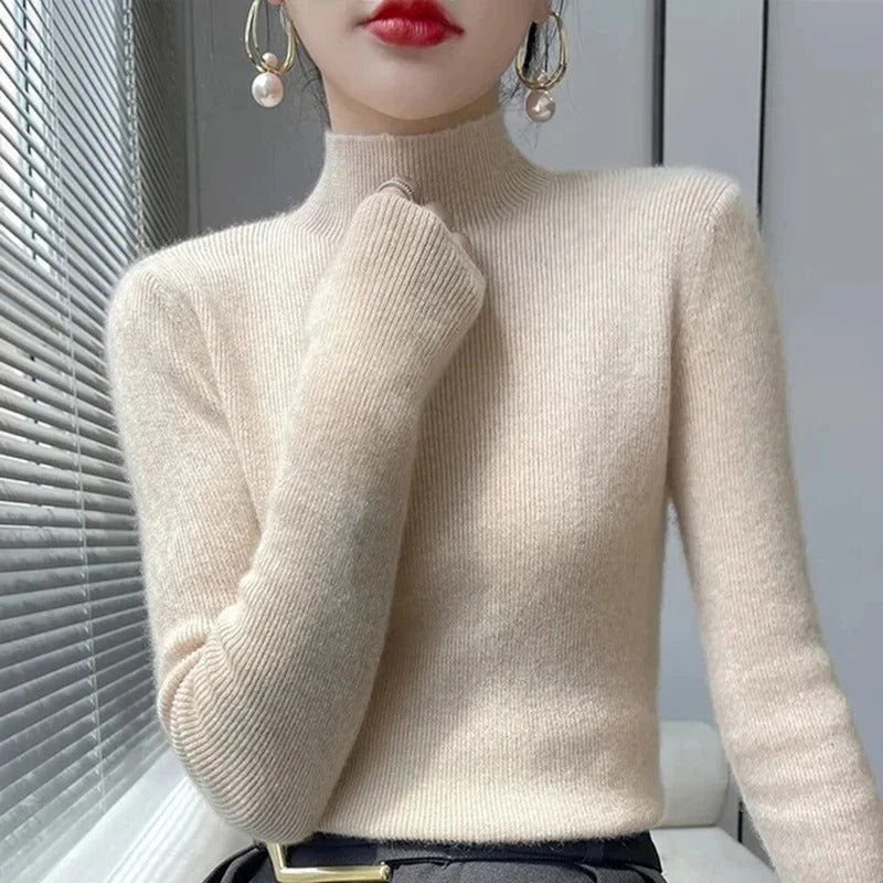 Stilla | Dame sweater med rullekrave Negasi