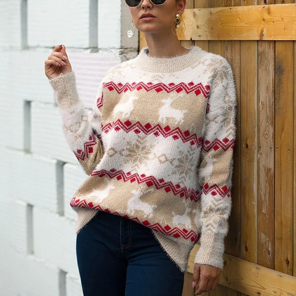 Stilla | Retro Look Norsk mønster Pullover til damer