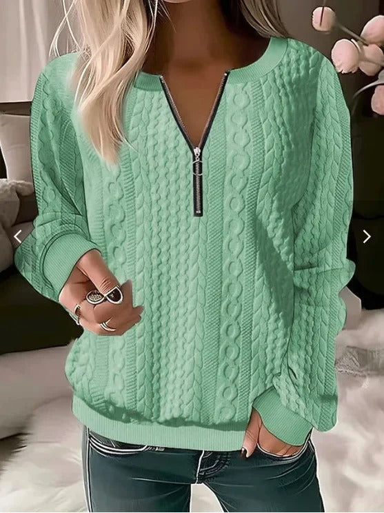 Stilla | Behagelig Sweater Med Lynlås
