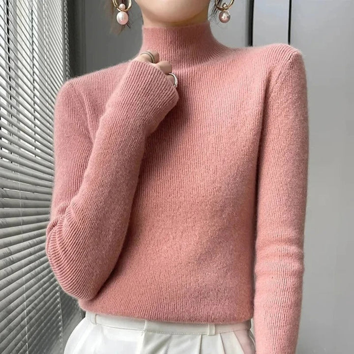 Stilla | Dame sweater med rullekrave Negasi