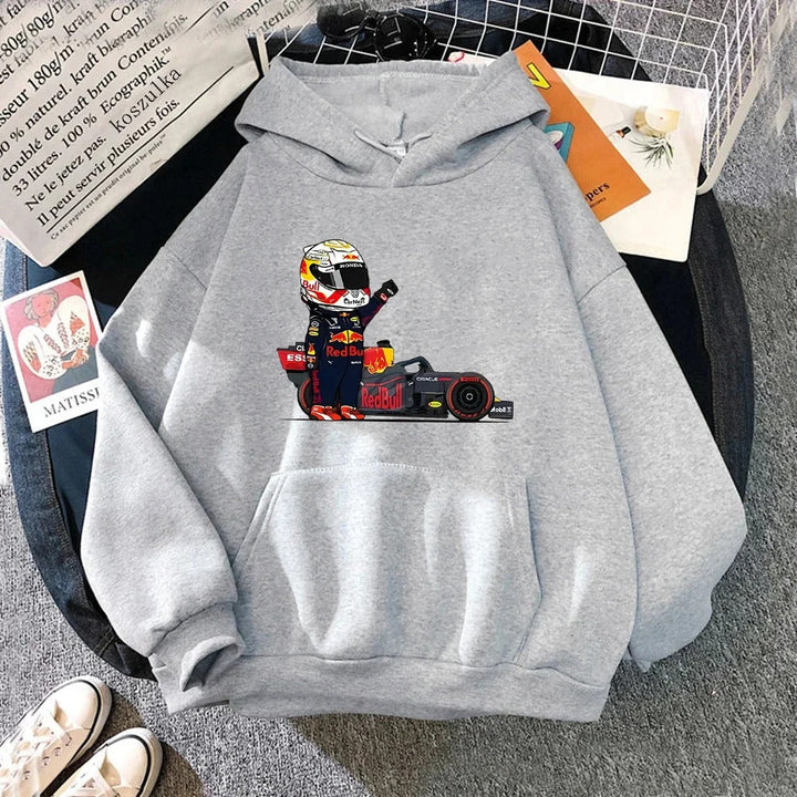 Stilla | Unisex Hættebluse Med Miniature F1 Tryk