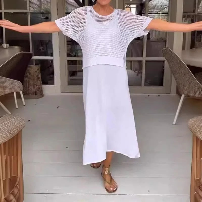 Stilla | Elegant To-delt Kjole Gennemsigtig Bluse