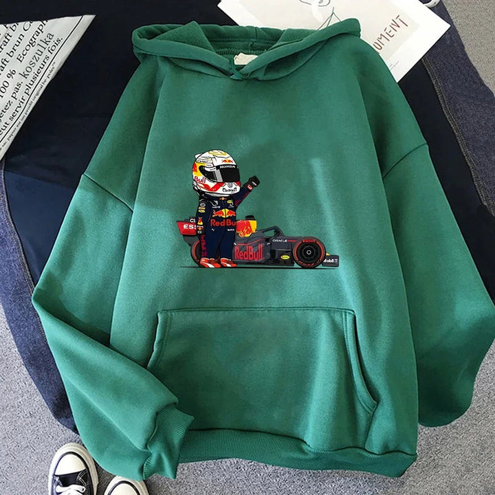 Stilla | Unisex Hættebluse Med Miniature F1 Tryk