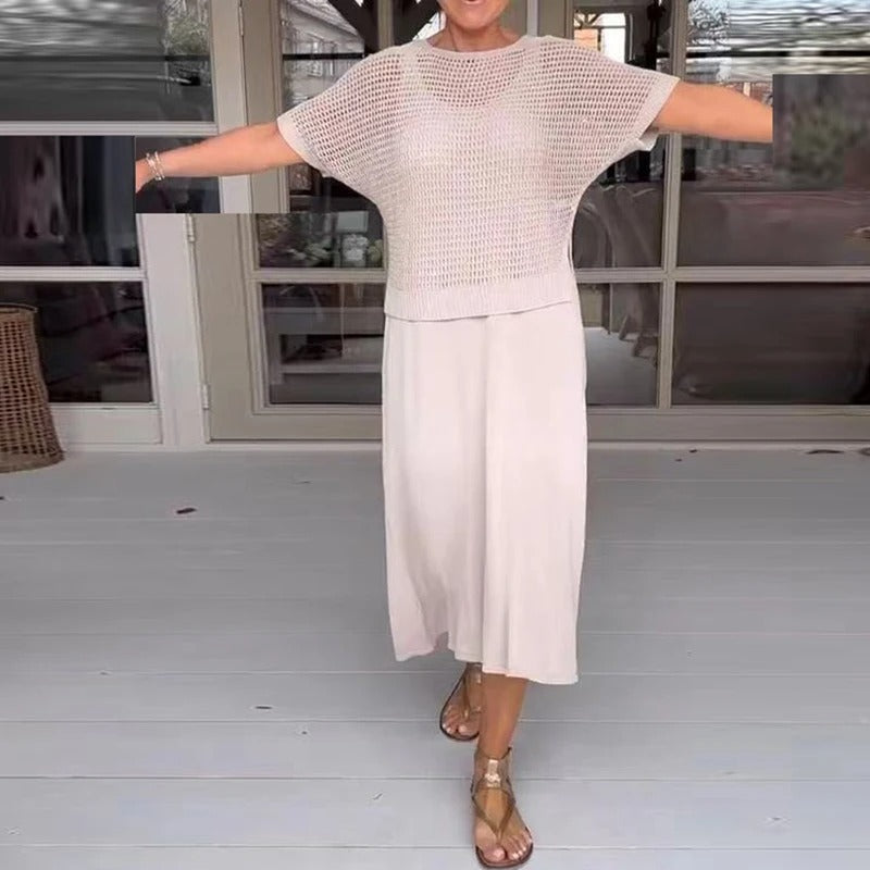 Stilla | Elegant To-delt Kjole Gennemsigtig Bluse