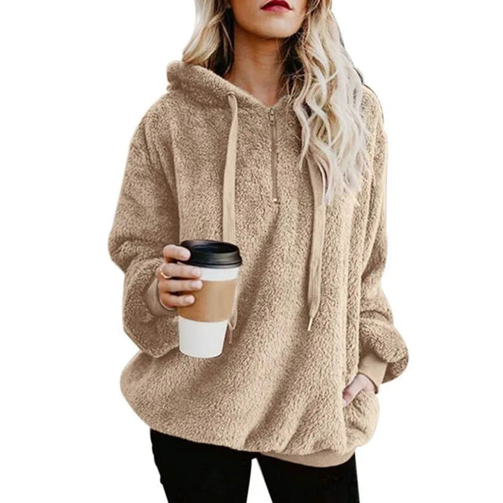 Stilla | Sweatjakke Plush Dame Med Lynlåslommer Til Den