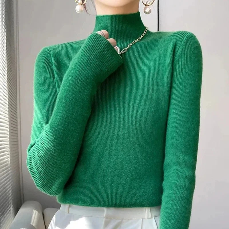 Stilla | Dame sweater med rullekrave Negasi