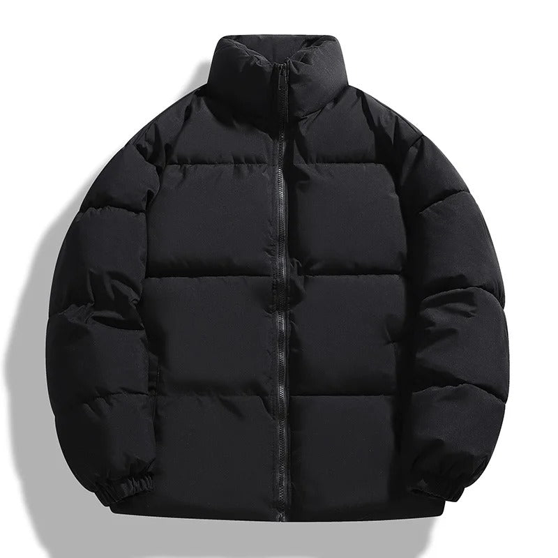 Stilla | Puffer-jakke Overdimensioneret pasform Polstret Læder Høj krave Casual look