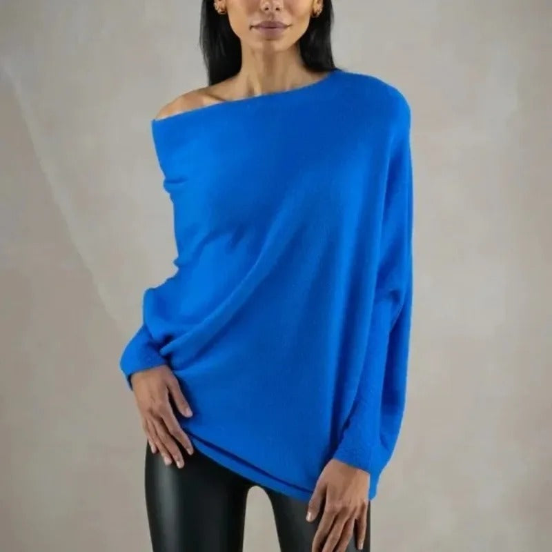 Stilla | Elegant Damepullover Med Skulderfri Ærmer