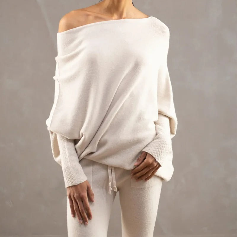Stilla | Elegant Damepullover Med Skulderfri Ærmer