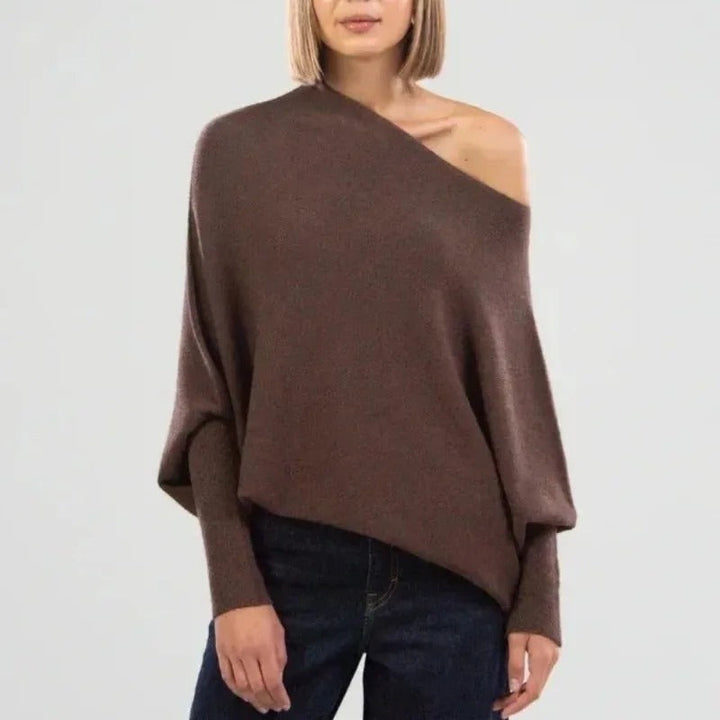 Stilla | Elegant Damepullover Med Skulderfri Ærmer