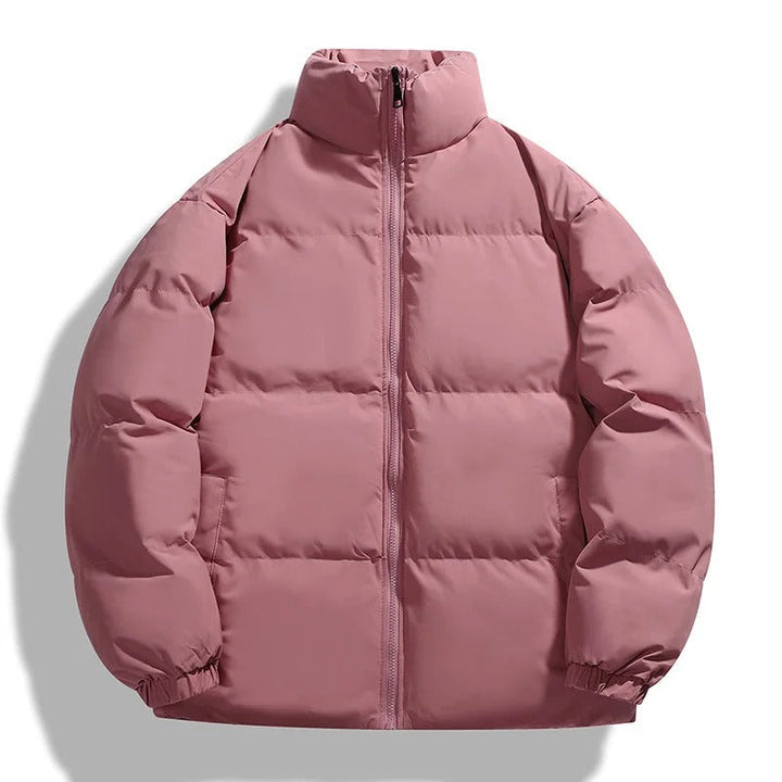 Stilla | Puffer-jakke Overdimensioneret pasform Polstret Læder Høj krave Casual look