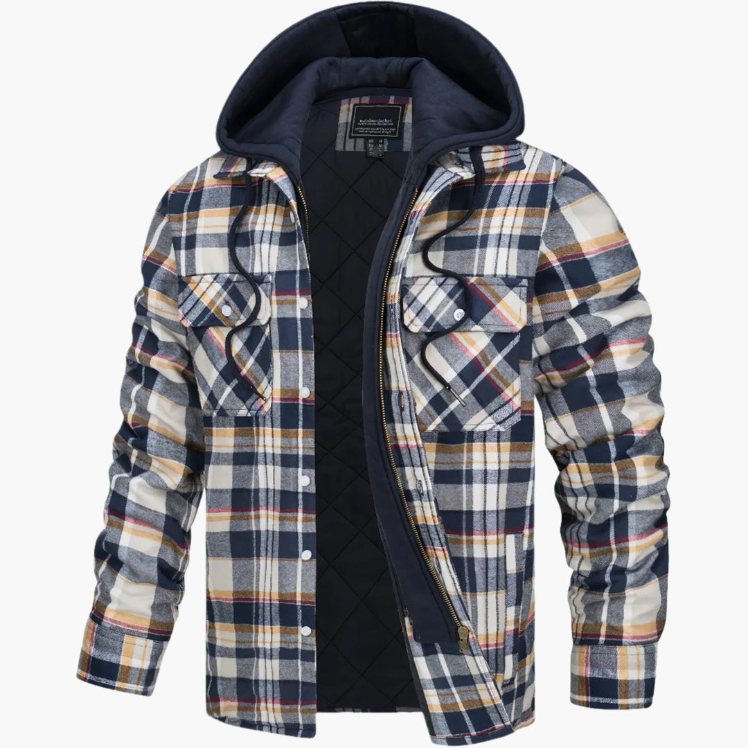 Stilla | Vinter Flanneljakke med Hætte - Fashionabel, Foret Fritidsfrakke til Efterår & Vinter