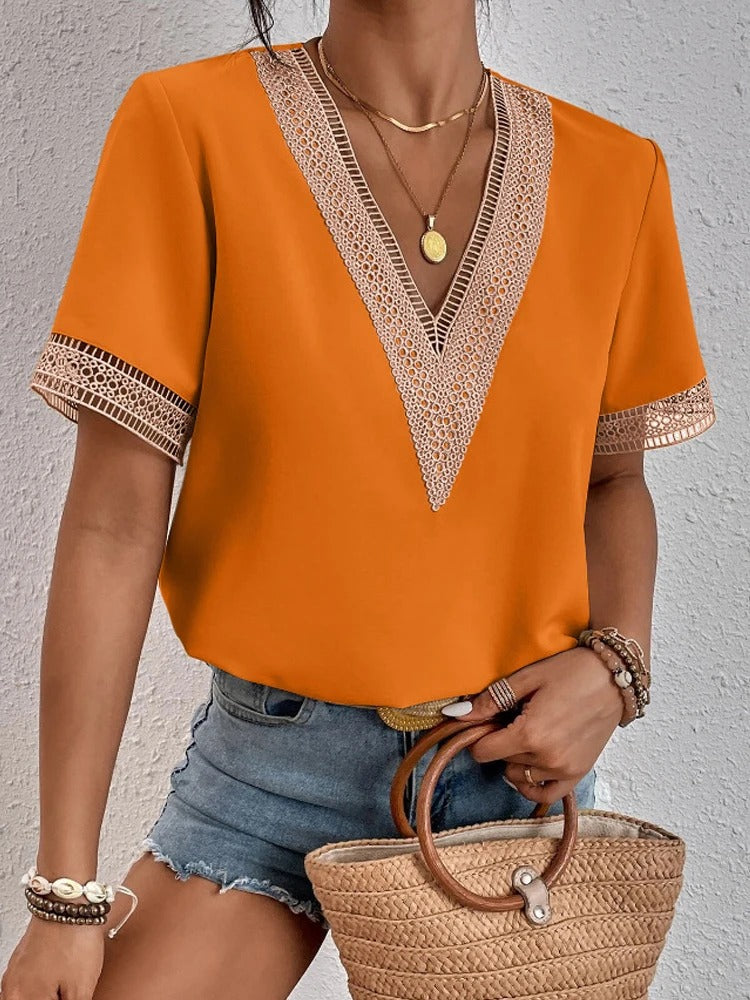 Stilla | Spidsbluse Med V-udskæring Stil