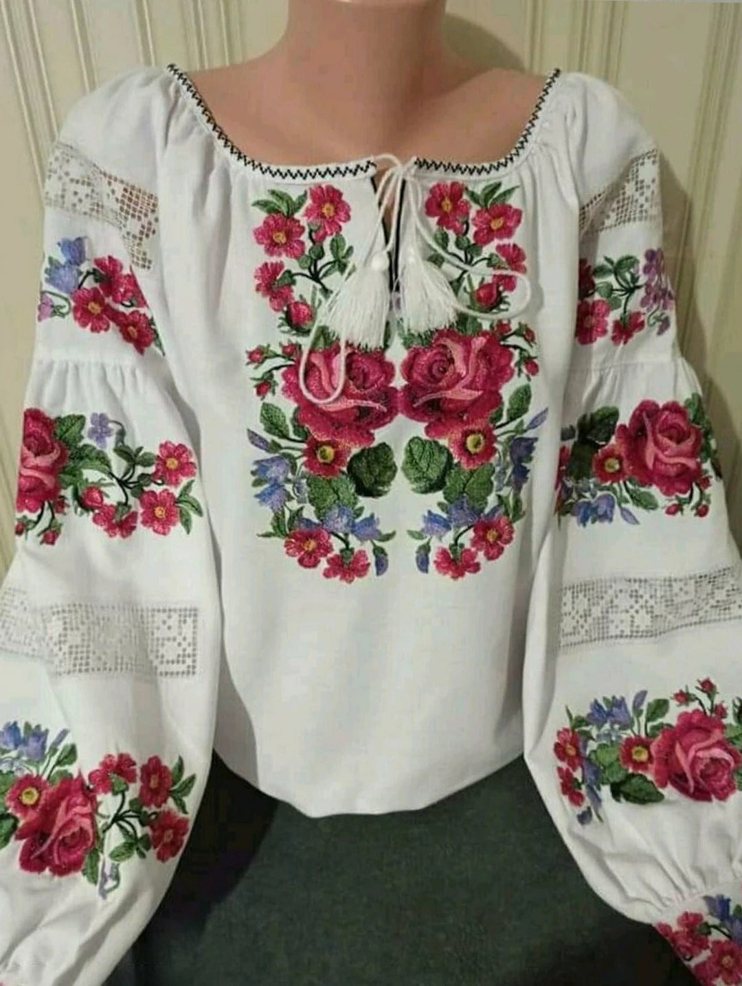 Stilla | Boho Bluse Med Blomsterprint Og LanterneÆrmer