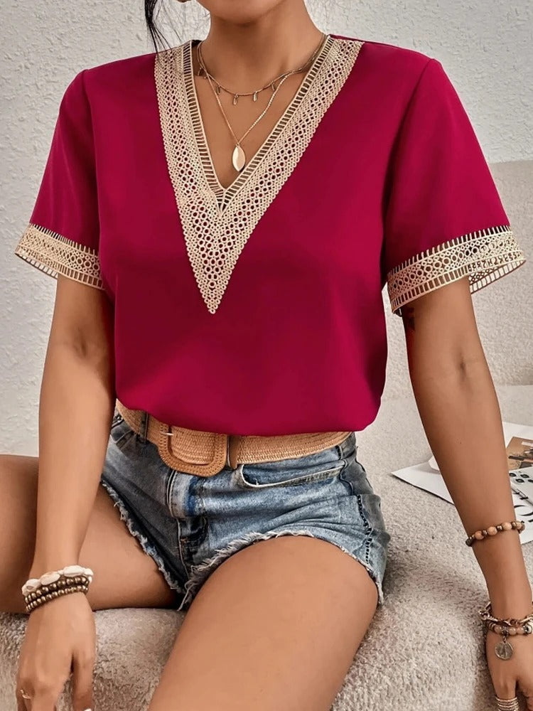 Stilla | Spidsbluse Med V-udskæring Stil