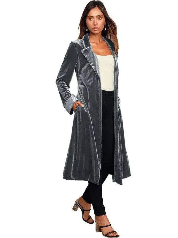 Stilla | Velour Lang Blazer Dame Frakke