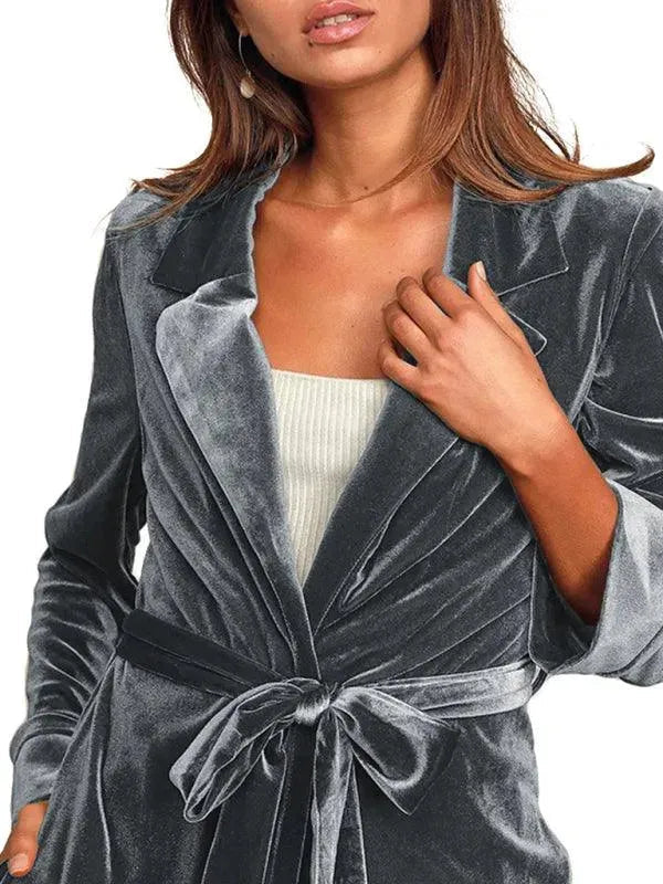 Stilla | Velour Lang Blazer Dame Frakke