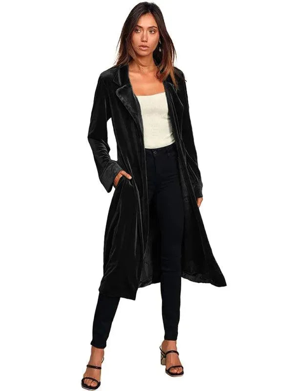 Stilla | Velour Lang Blazer Dame Frakke
